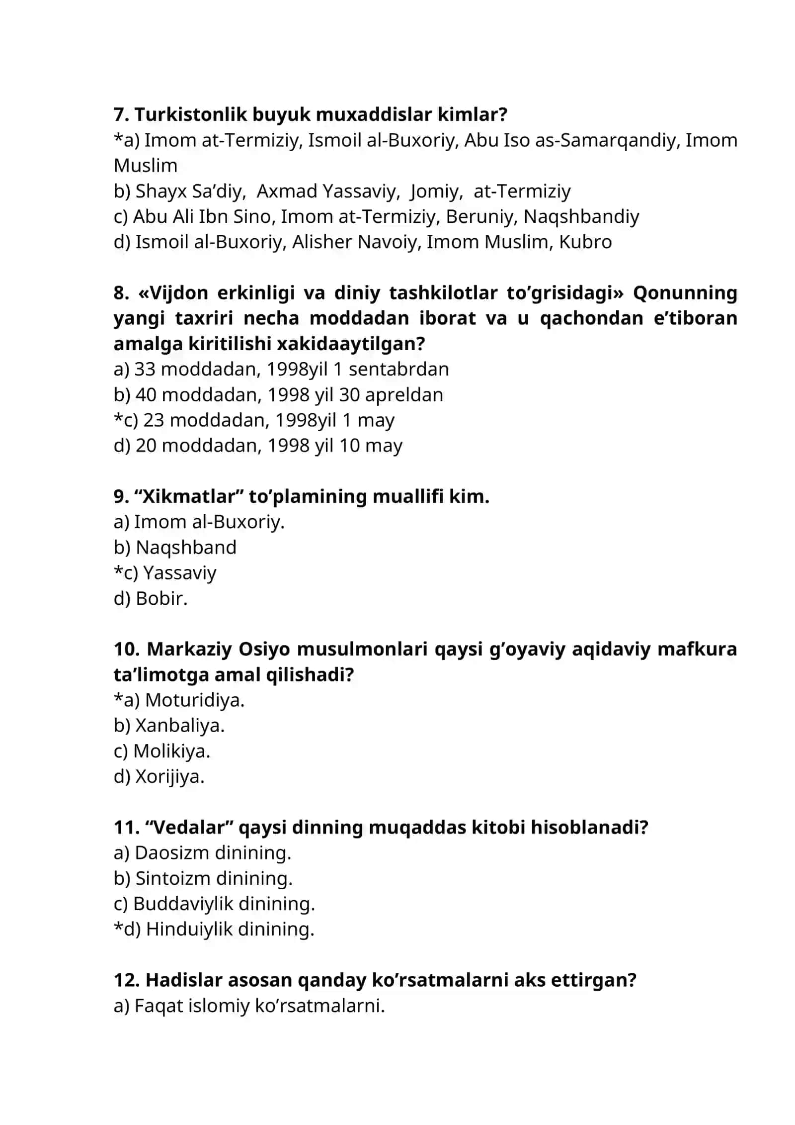 Islom diniy ta’limotining asosiy manbalari 2