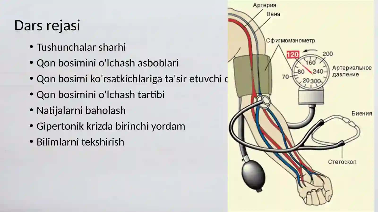 Arterial qon bosimini o'lchash va xatoliklar 2