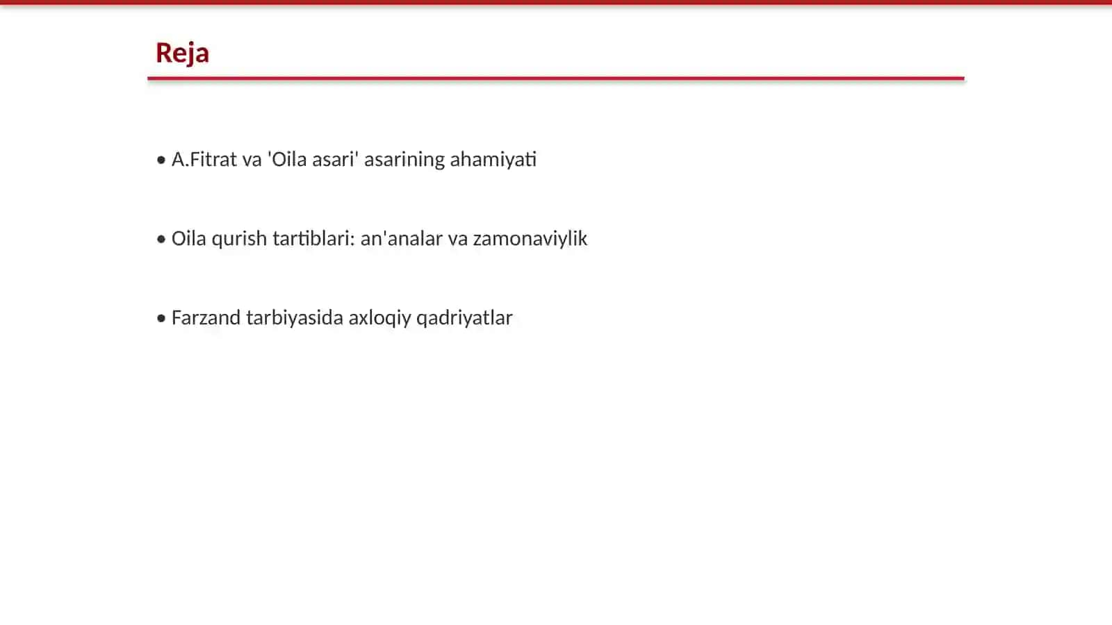 A.Fitratning "Oila asari"dagi oila qurish tartiblari va farzand tarbiyasiga oid g'oyalar 2