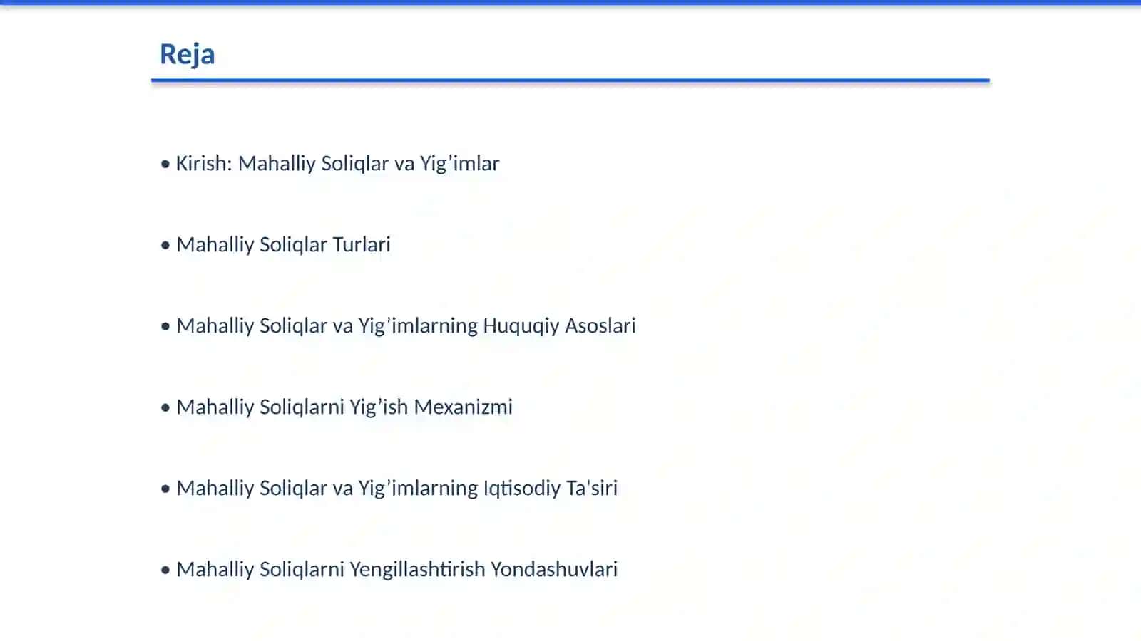 Mahalliy Soliqlar va Yig’imlar 2