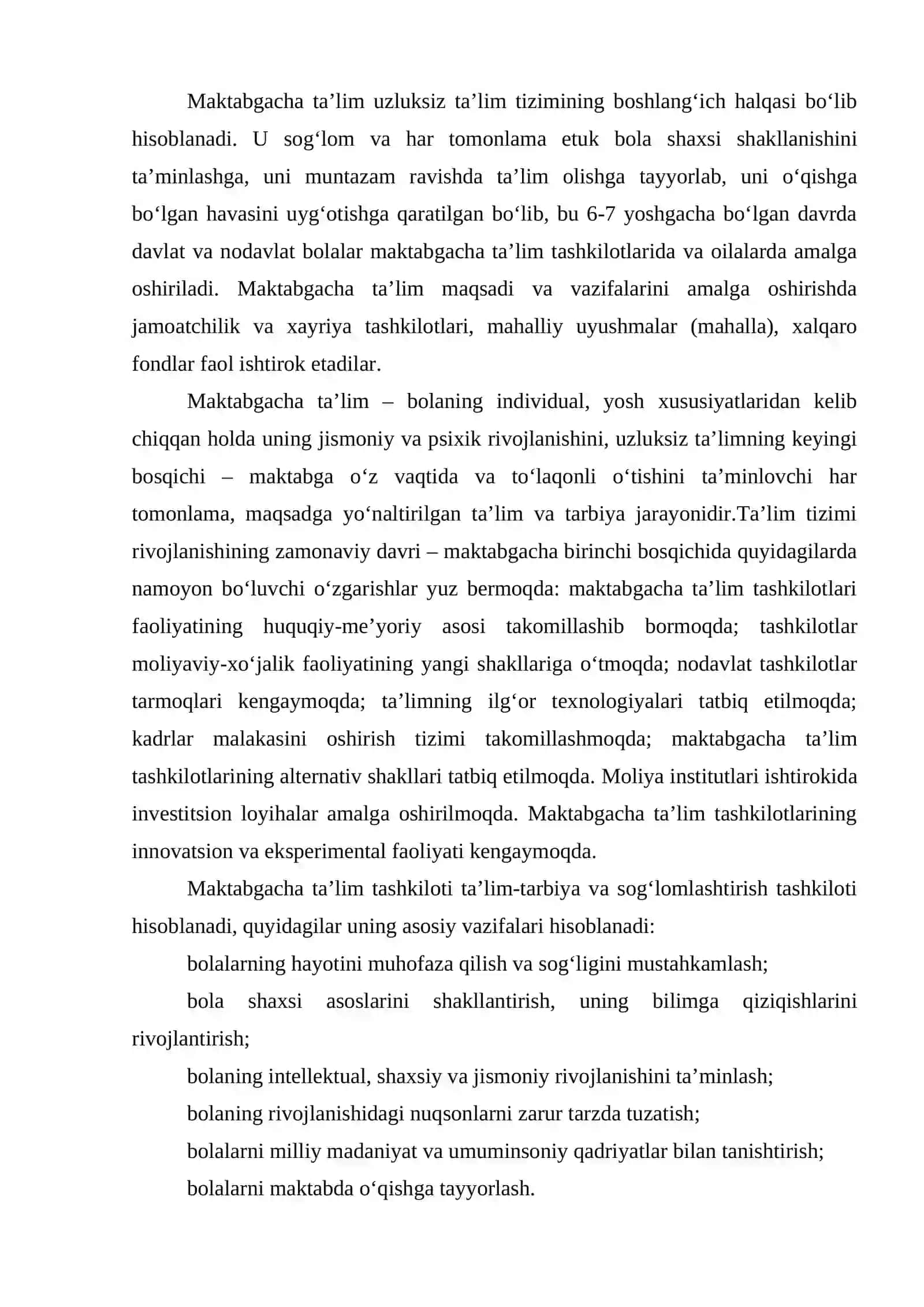 Maktabgacha ta'lim tashkilotlarida bolalarni ijtimoiylashuvini kuzatish hamda tahlil qilish 2