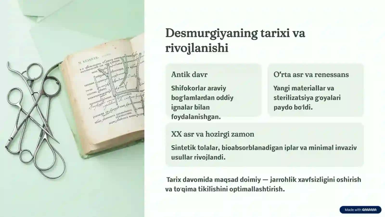 Desmurgiya va yumshoq bogʻlamlar Umumiy tushunchalar 2