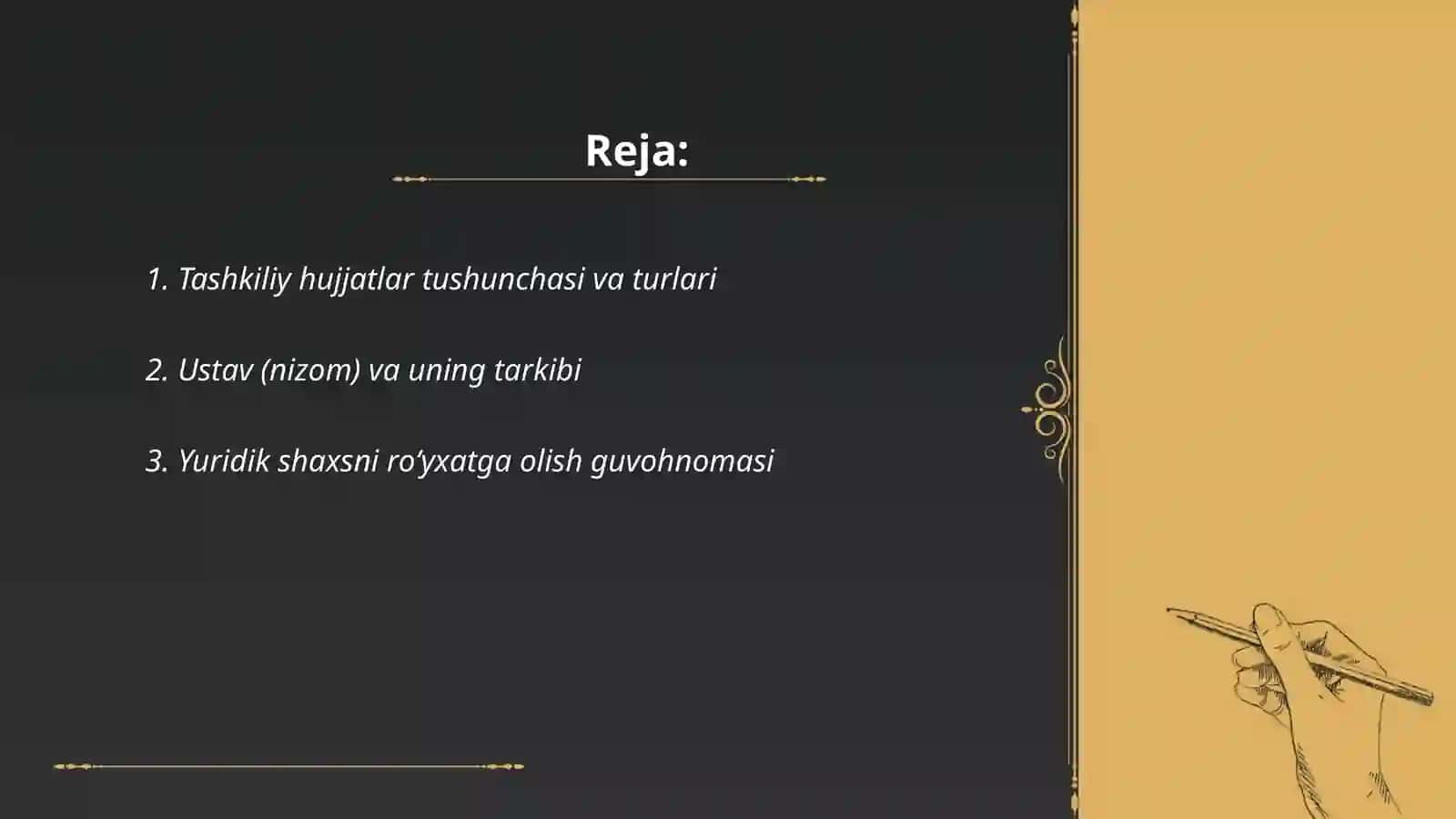 Tashkiliy hujjatlar. Guvohnoma 2