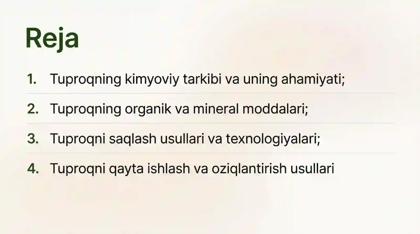 Tuproqni kimyoviy tarkibi uni saqlash va qayta ishlash usullari 2