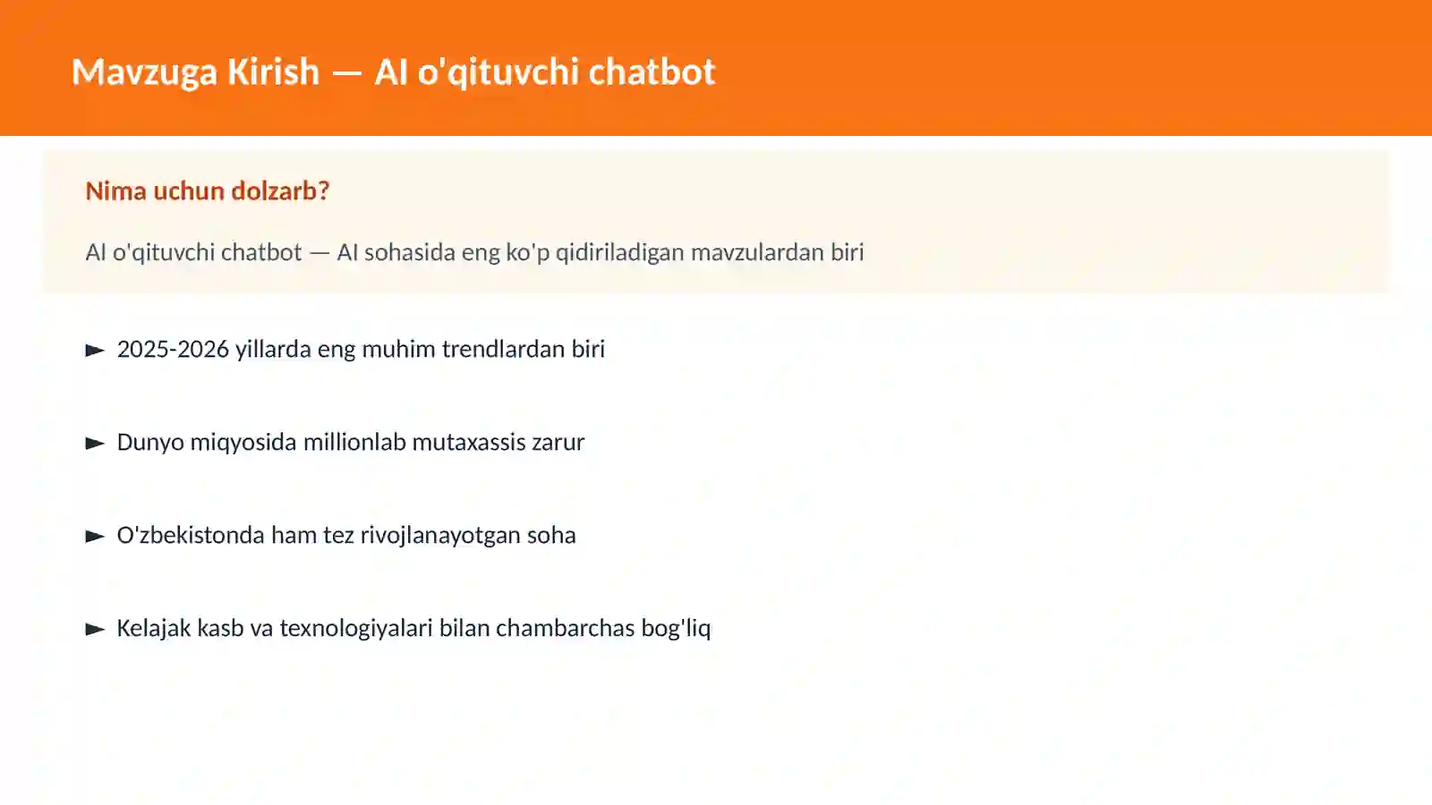 AI o'qituvchi chatbot 2