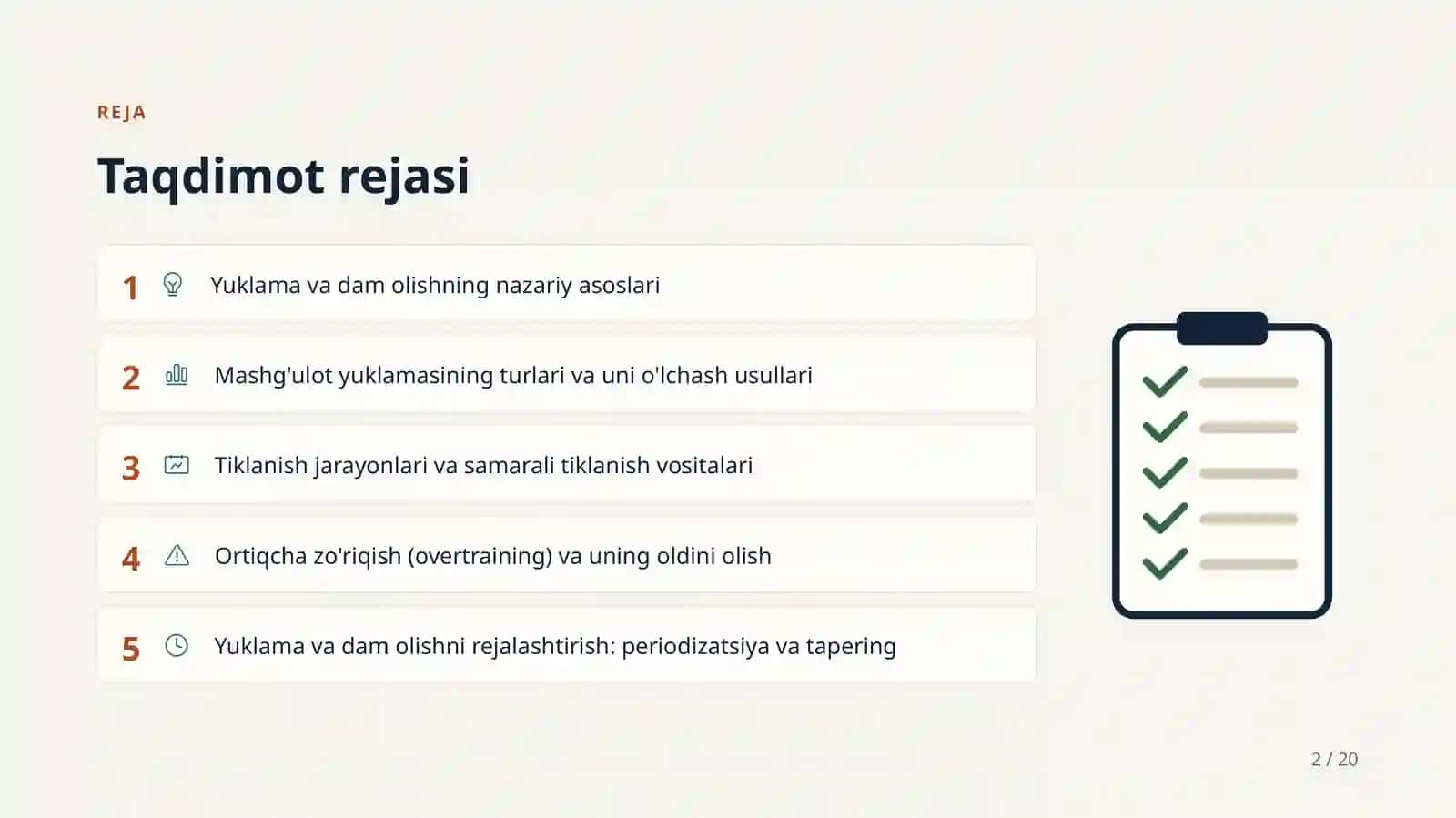 SPORT MASHG'ULOTLARIDA YUKLAMA VA DAM OLISHNING OPTIMAL MUVOZANATI 2