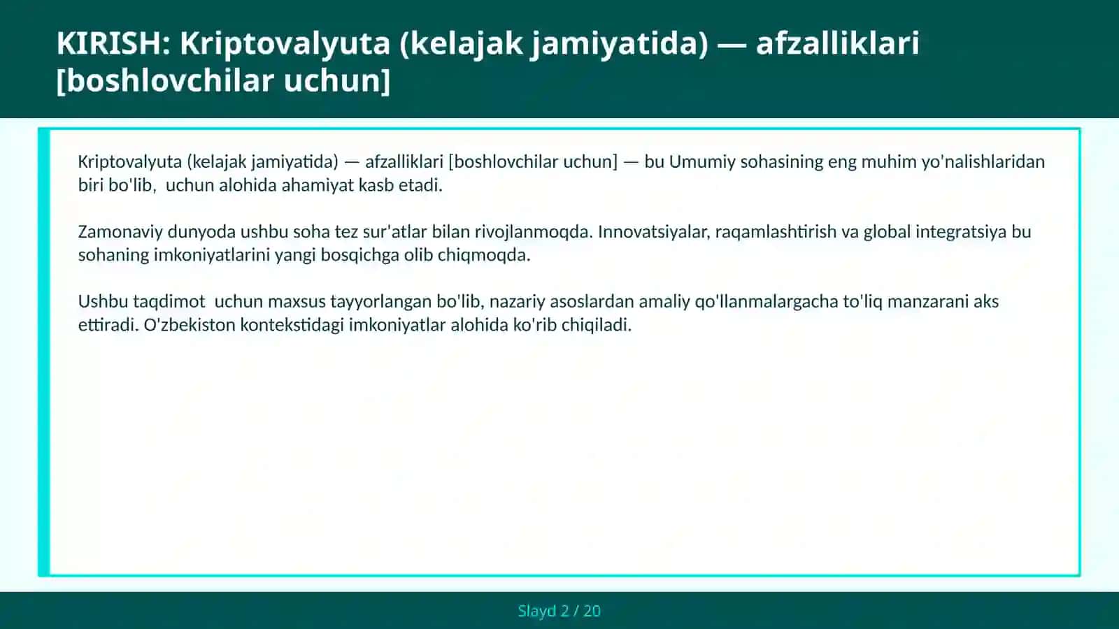 KRIPTOVALYUTA (KELAJAK JAMIYATIDA) — AFZALLIKLARI [BOSHLOVCHILAR UCHUN] 2