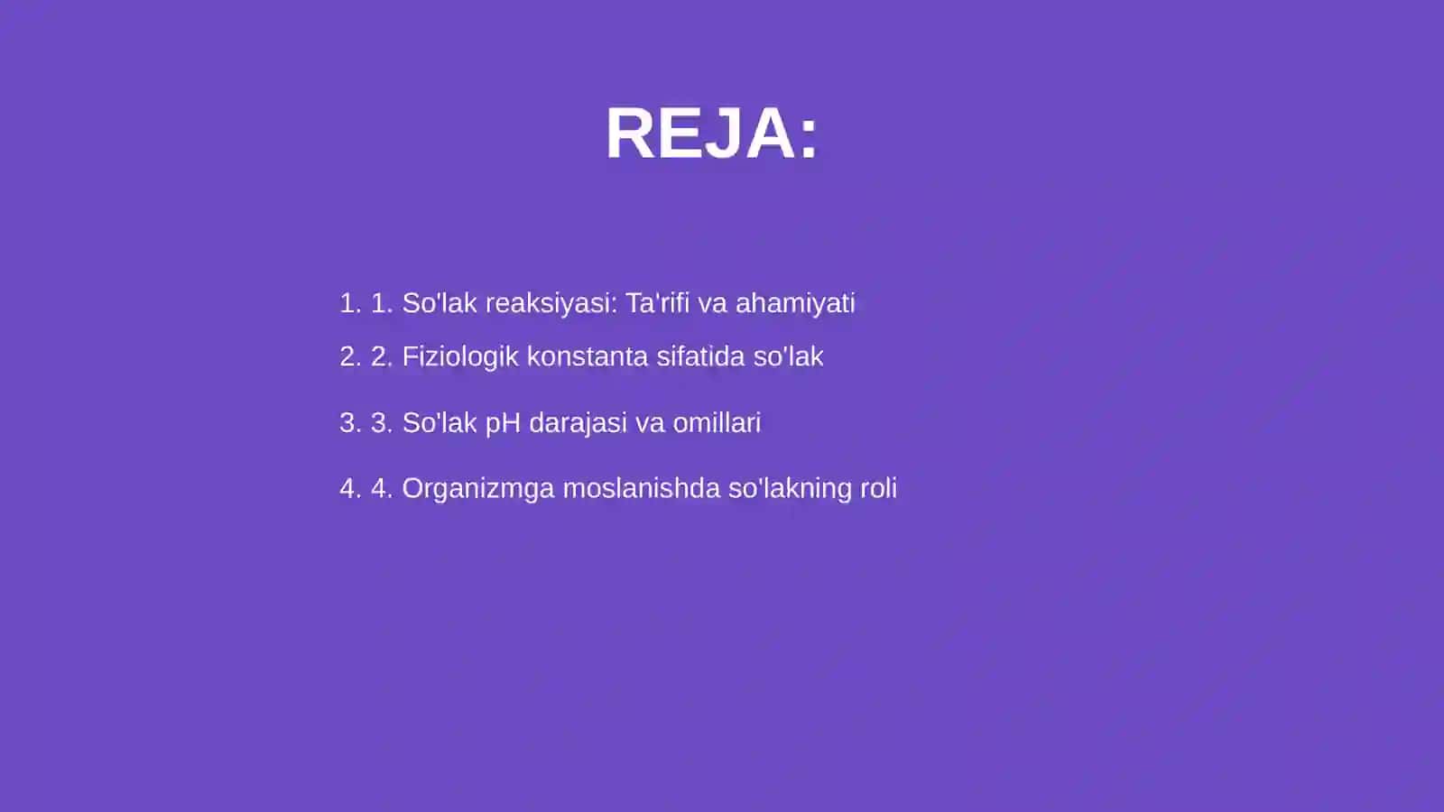 So'lak reaksiyasi fiziologik konstanta sifatida 2