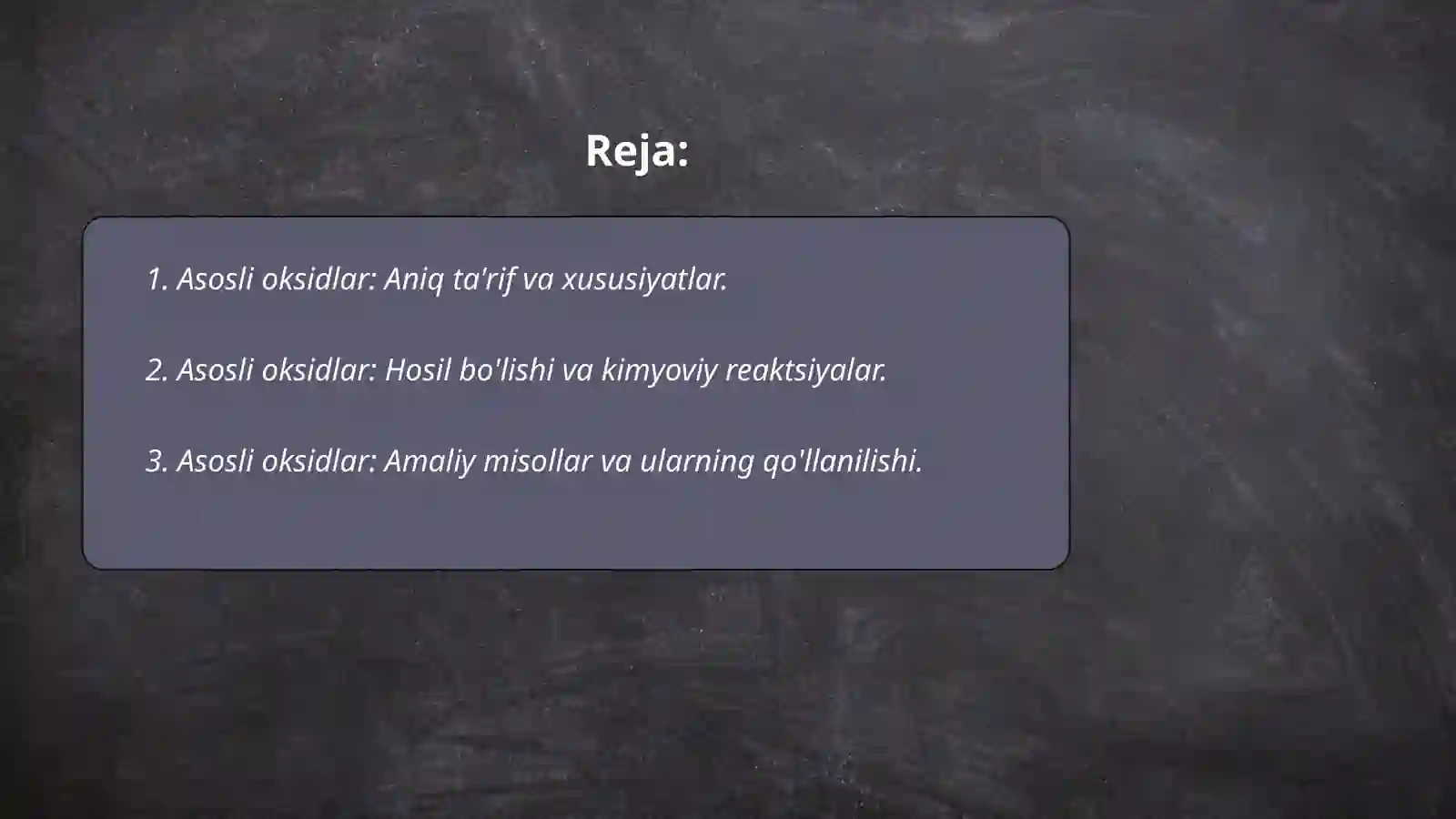 Oksidlar nomlanishi. Oksidlarning guruhlari: asosli, kislotali, amfoter, befarq oksidlar 2