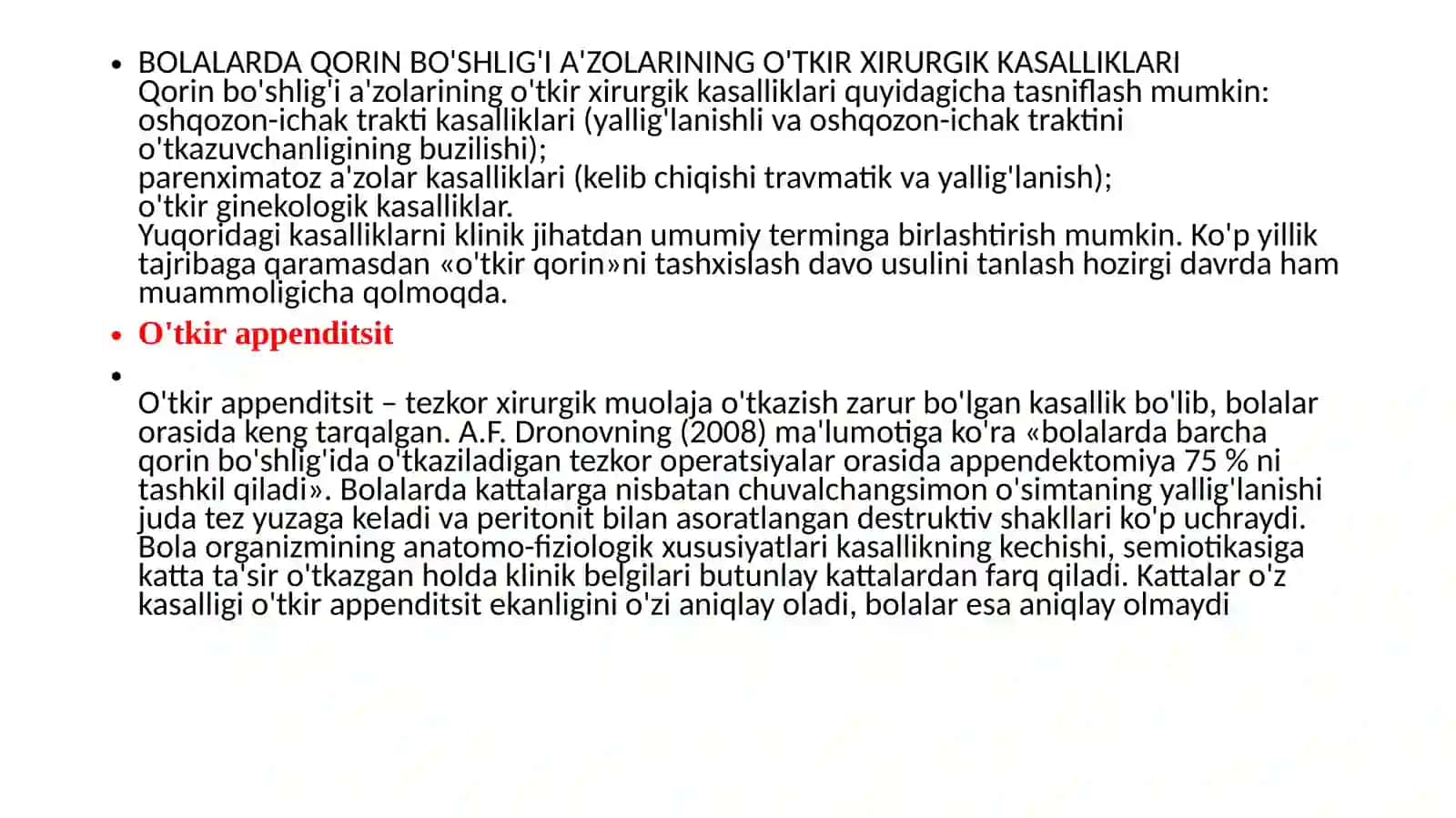 BOLALARDA QORIN BO'SHLIG'I A'ZOLARINING O'TKIR XIRURGIK KASALLIKLARI 2