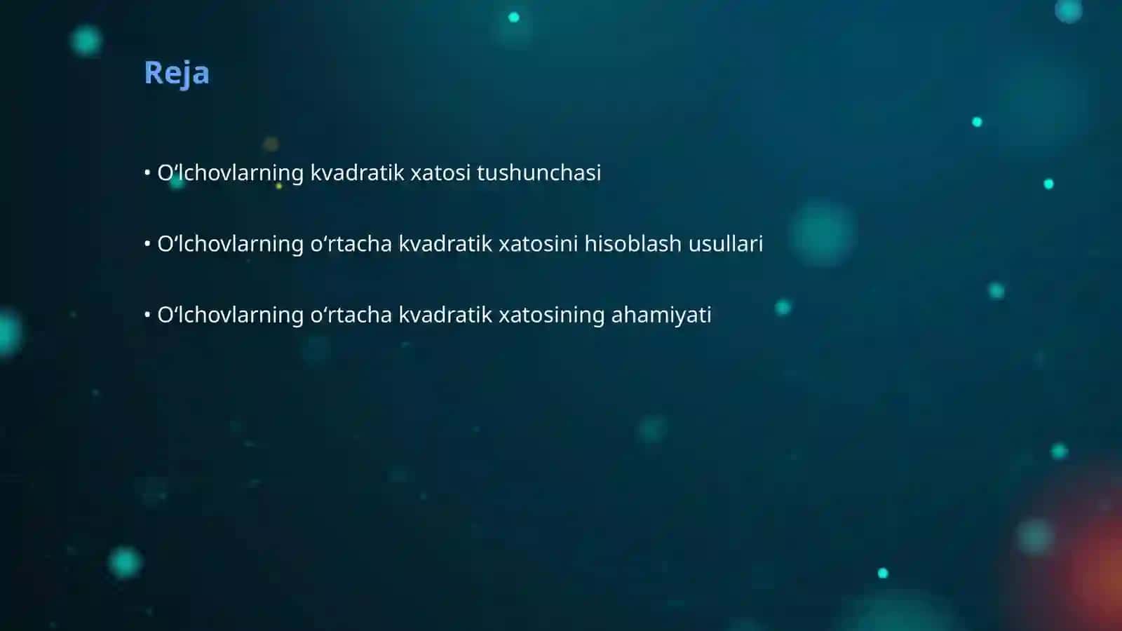 Oʻlchovlarning oʻrtacha kvadratik xatolarini topish 2