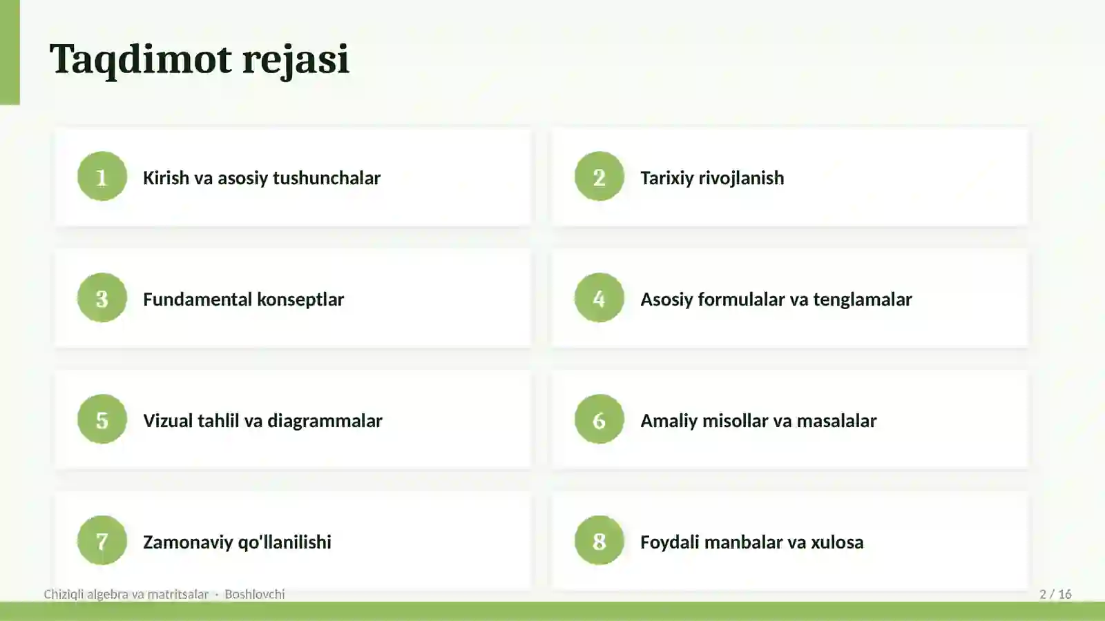 Chiziqli algebra va matritsalar 2