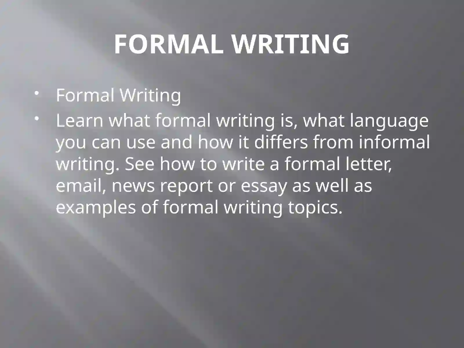 Formal Writing 2
