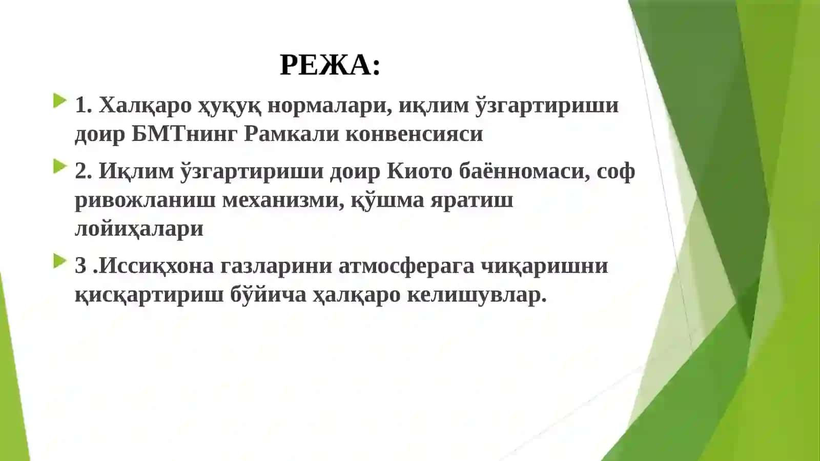 XALQARO EKOLOGIK HAMKORLIK 2