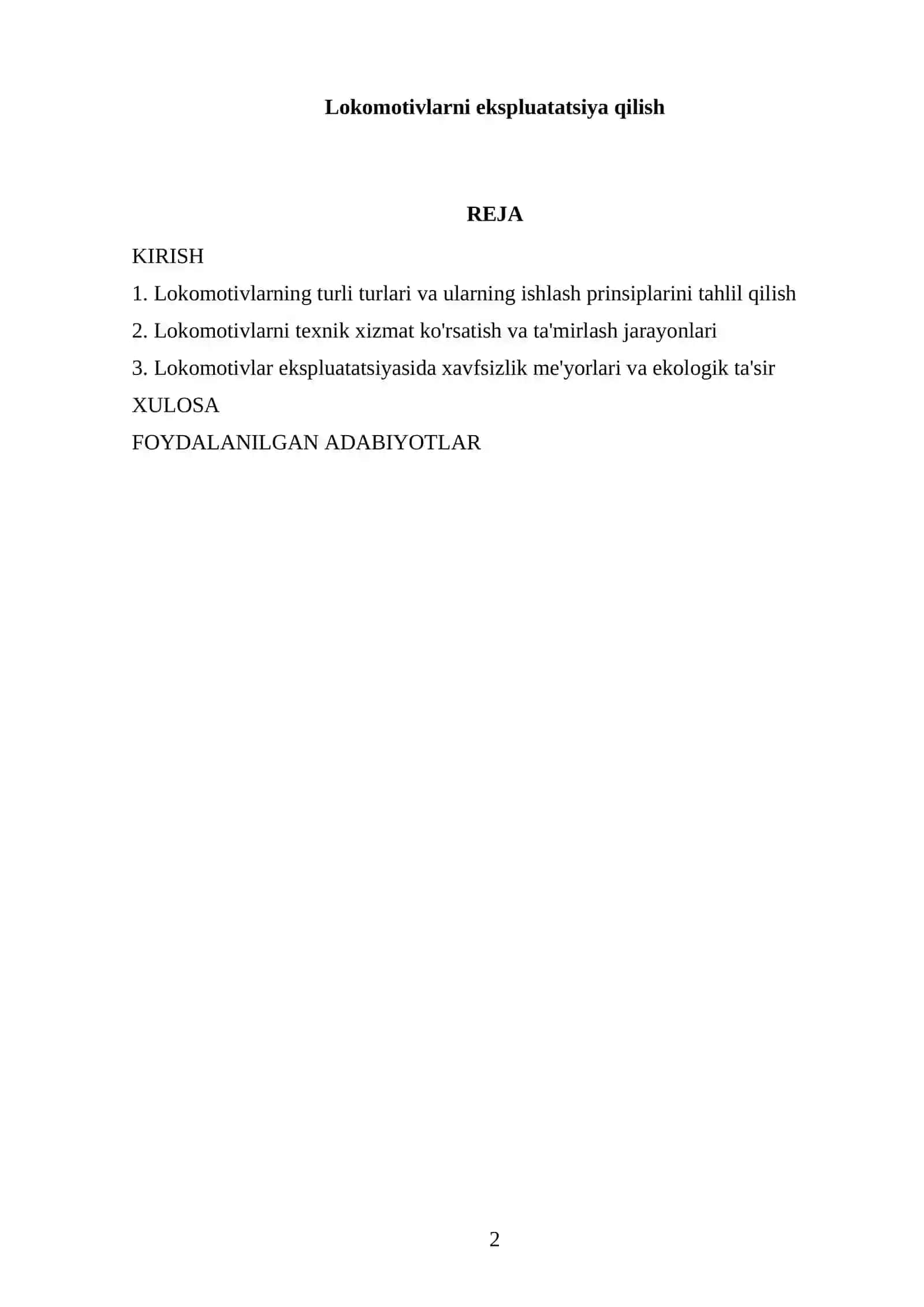 Lokomotivlarni ekspluatatsiya qilish 2