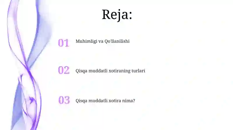 Qisqa muddatli xotira 2
