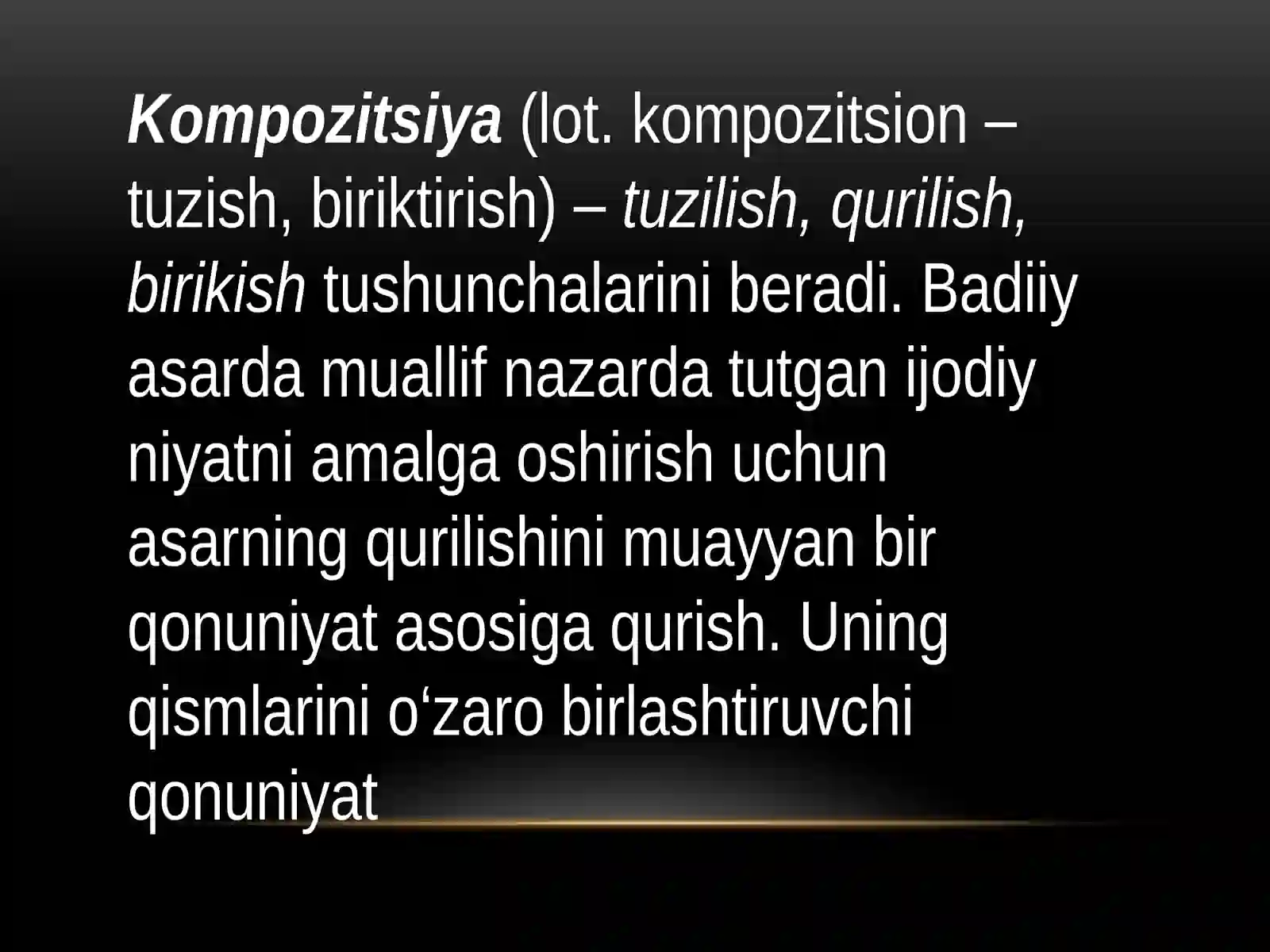 Badiiy asar kompozitsiyasi 2