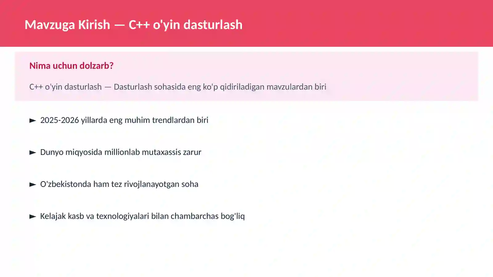 C++ VA TIZIM DASTURLASH 2