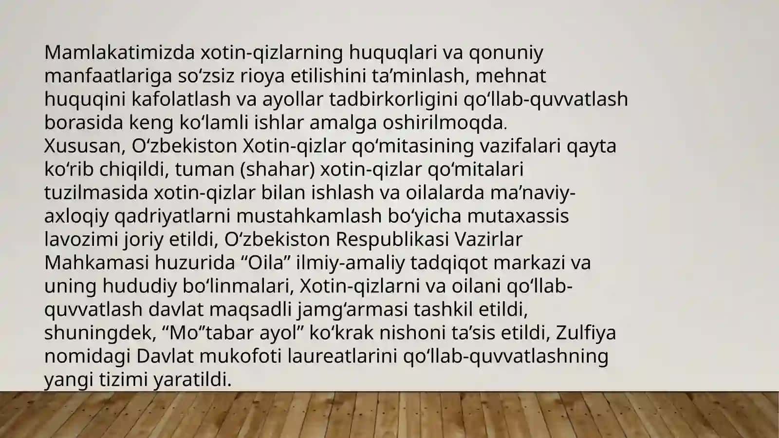 xotin-qizlar mehnat huquqlarinihimoya qilish kafolatlarini kuchaytirish 2