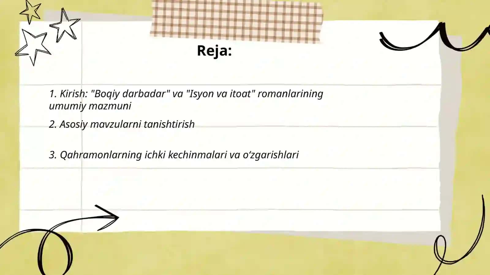 Boqiy darbadar va Isyon va itoat romanlarining qiyosiy tahlili 2