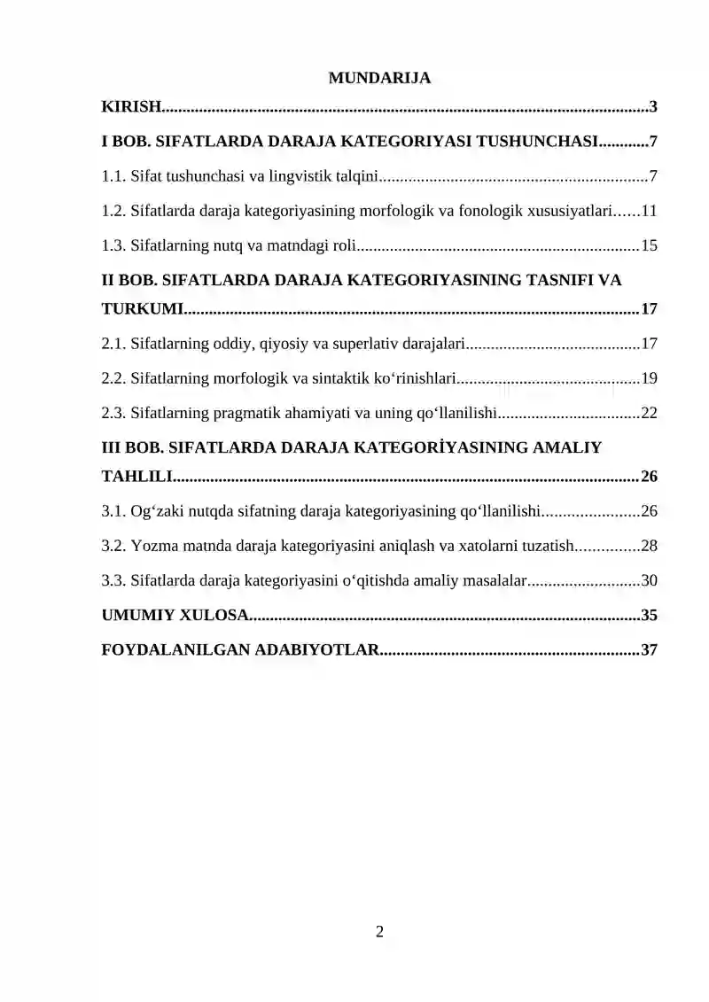 Sifatlarda daraja kategoriyasi tahlili 2