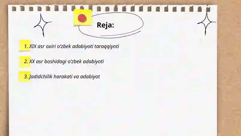 XIX asr oxiri va XX asr boshlari adabiyoti 2