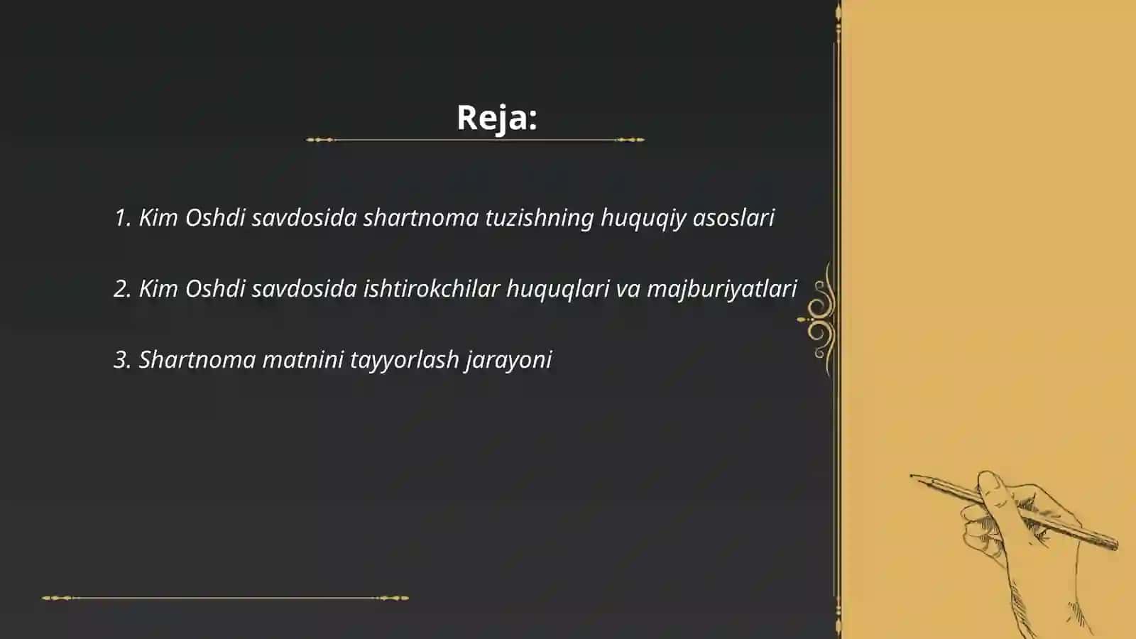 Kim Oshdi savdosida shartnoma tuzishning huquqiy asoslari 2