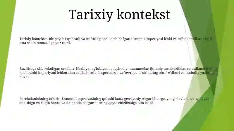 Usmoniylar Davlatining Qulashi 2