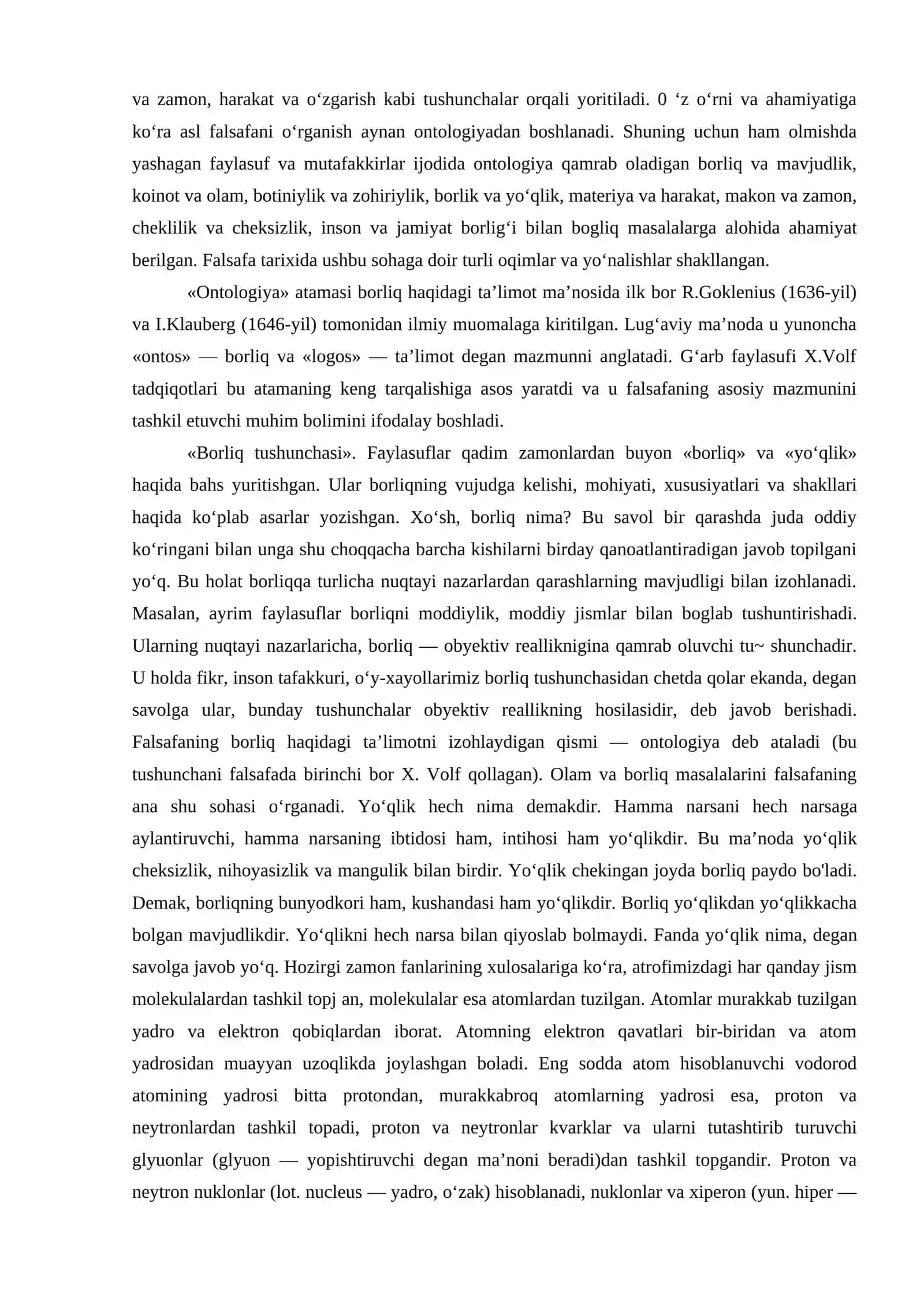 Borliq (ontologiya) va rivojlanish falsafasi 2
