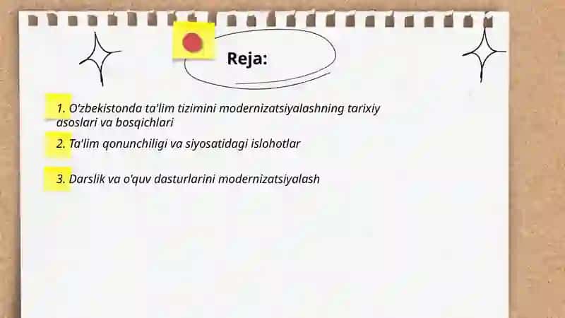 Oʻzbekistonda ta'lim tizimini modernizatsiyalash jarayonlari 2