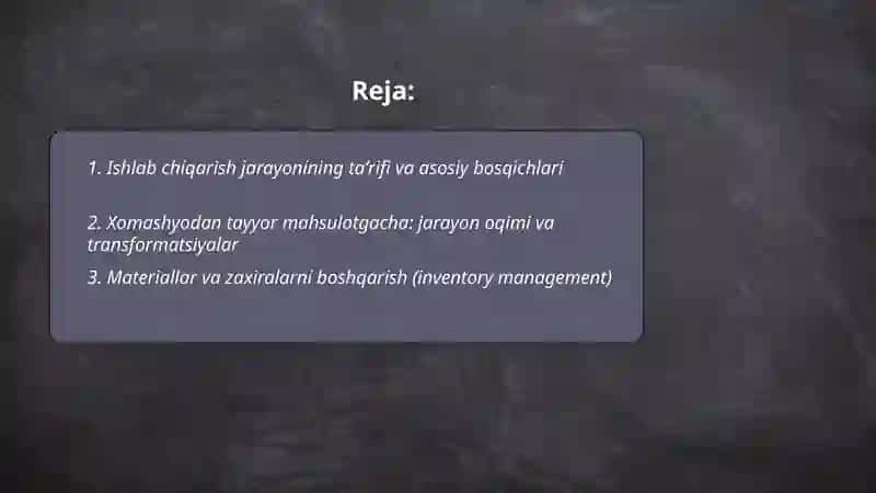 ISHLAB CHIQARISH JARAYONI VA UNING NATIJALARI 2