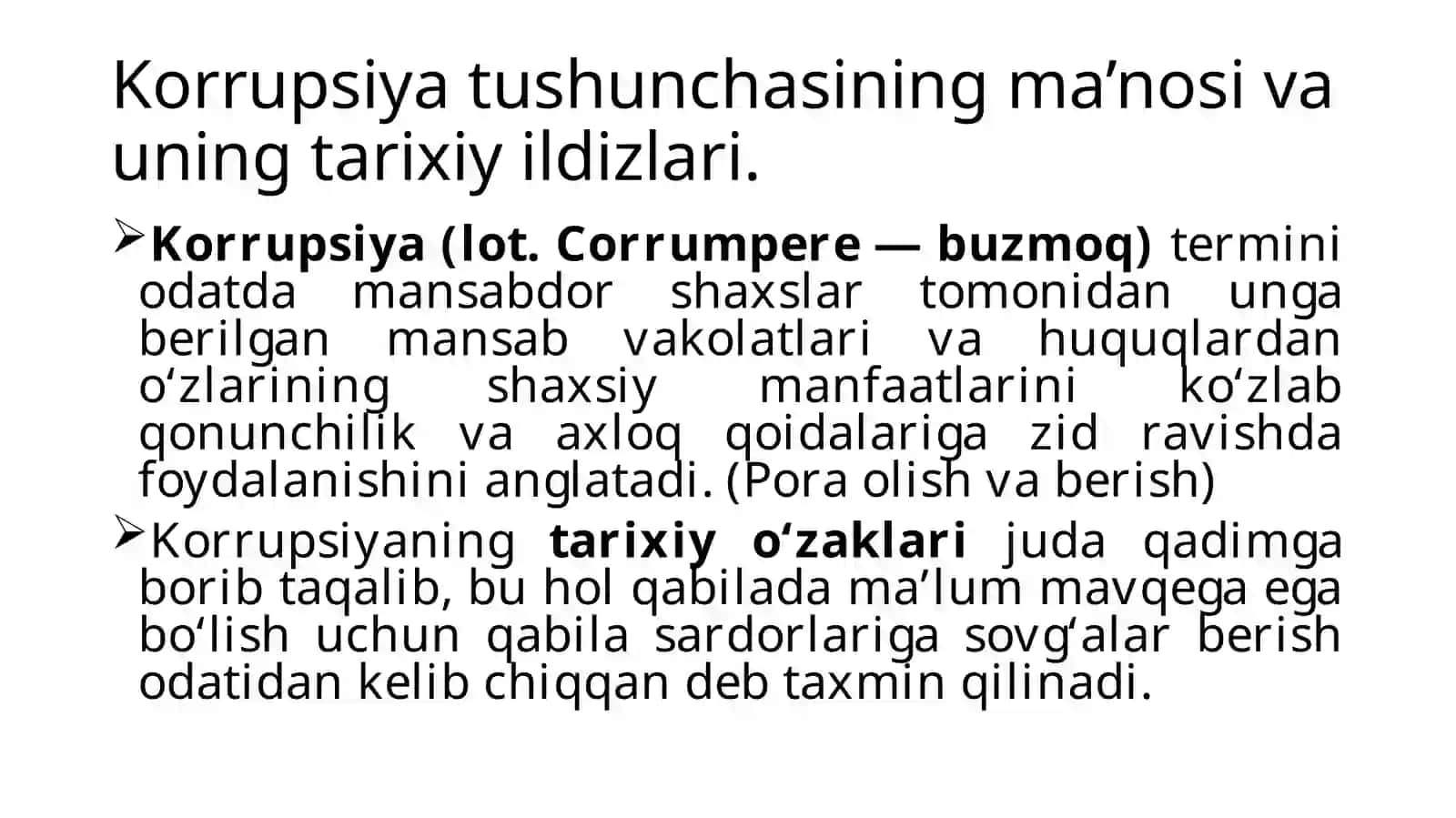 Korrupsiyaning mohiyati, oqibatlari va unga qarshi kurash mexanizmlari 2