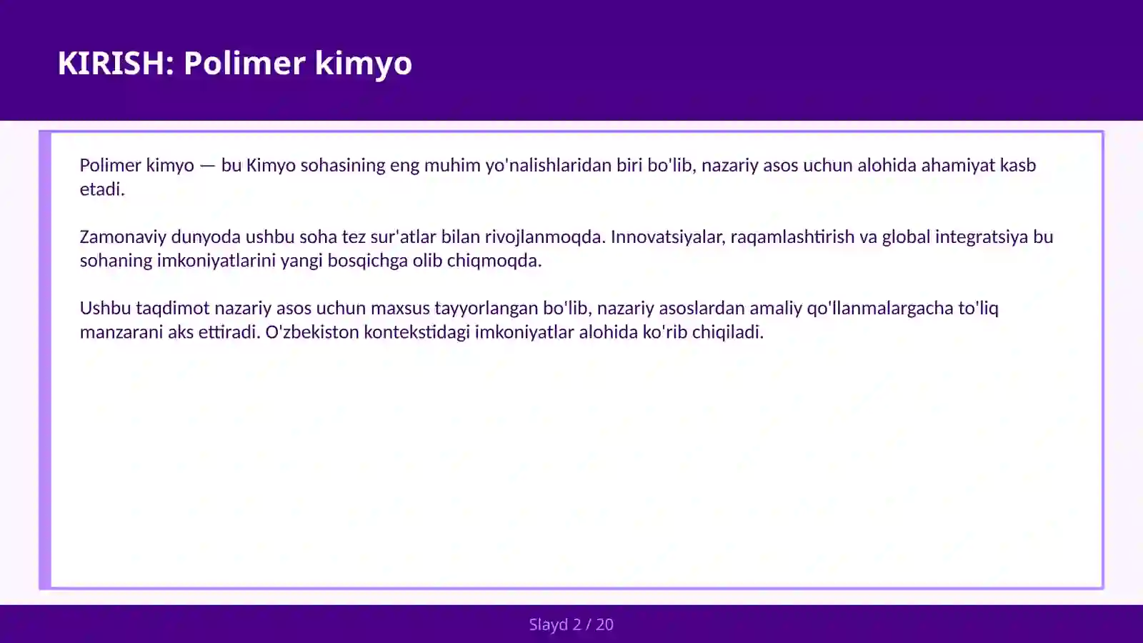 Polimer kimyo 2