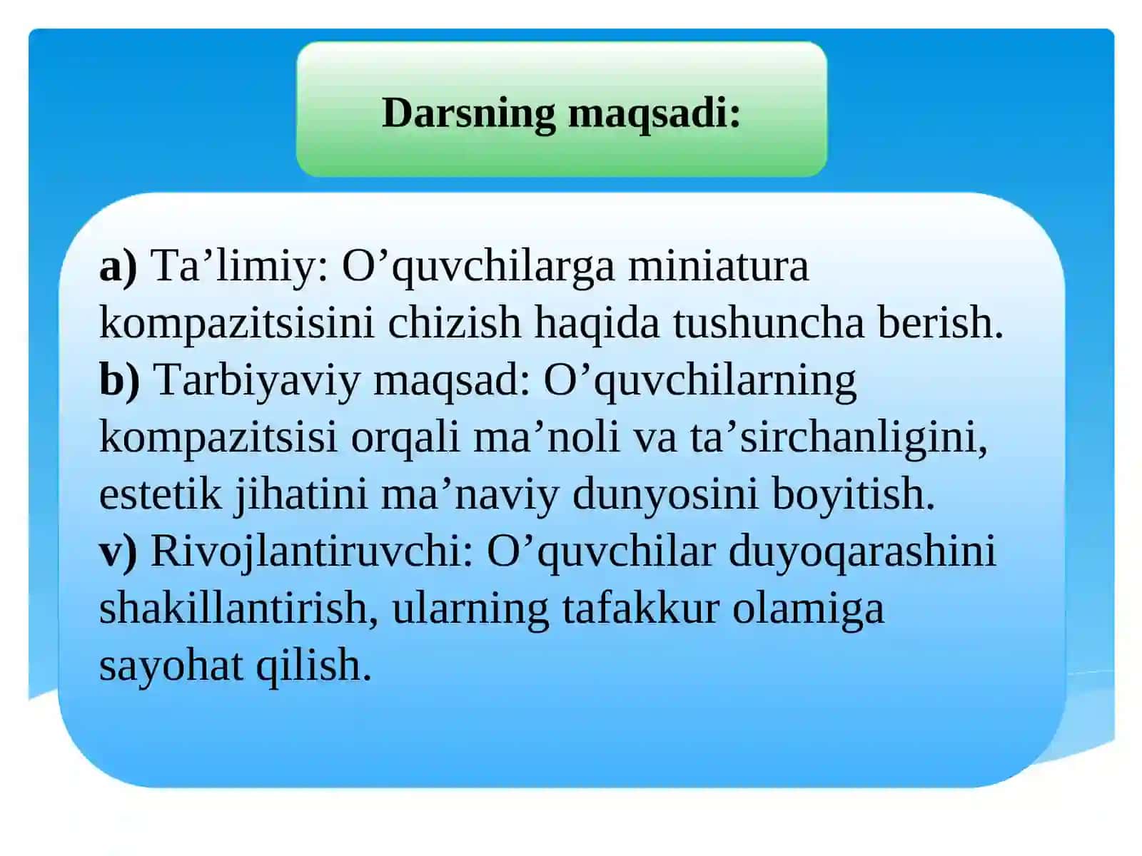 O‘ZBEK XALQ ERTAKLARI SYUJETLARI ASOSIDA MINIATURA USULIDA ILYUSTRATSIYA ISHLASH 2