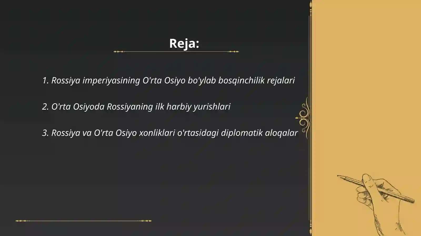 Podsho Rossiyasining O'rta Osiyoga ekspansiyasi va Turkiston general-gubernatorligining tashkil topishi 2