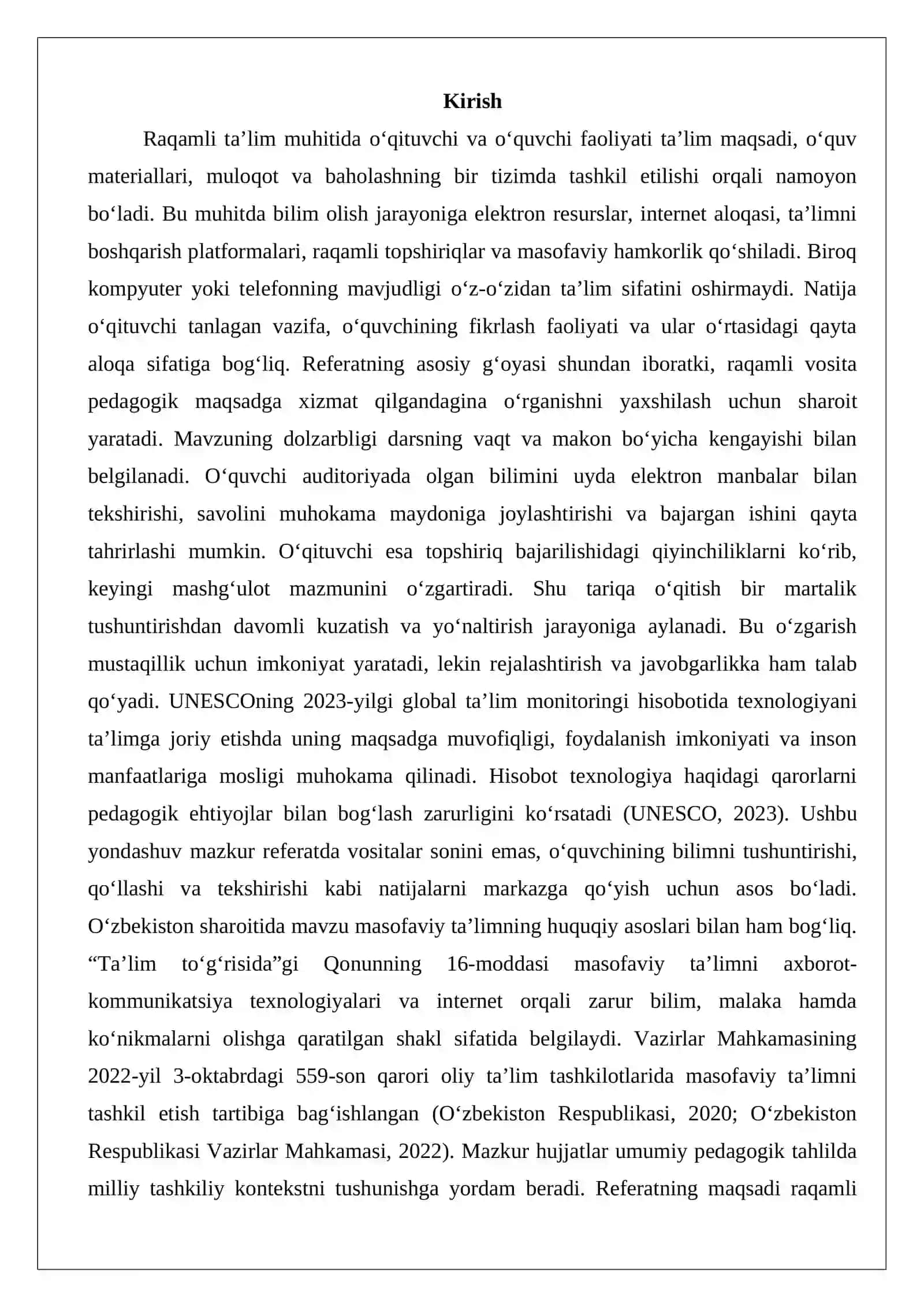 Raqamli ta’lim muhitida o‘qituvchi va o‘quvchi faoliyatining o‘ziga xos xususiyatlari 2