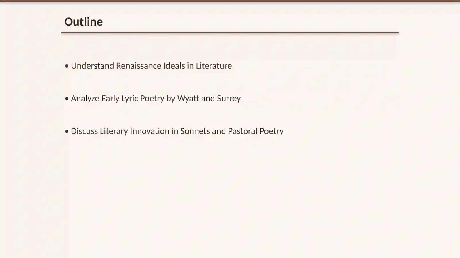 Tudor Literature and the Renaissance 2