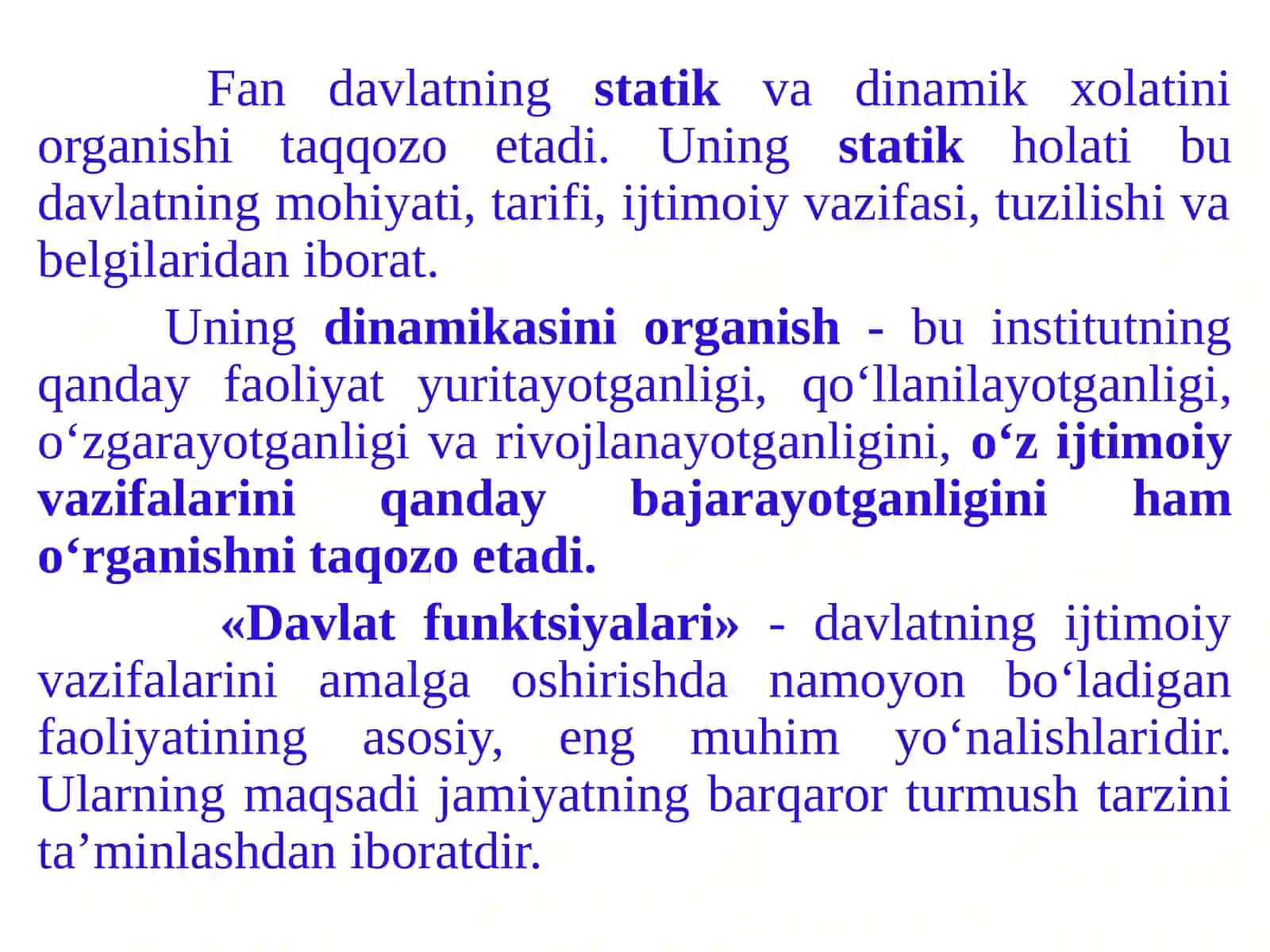 DAVLATNING FUNKTSIYALARI 2