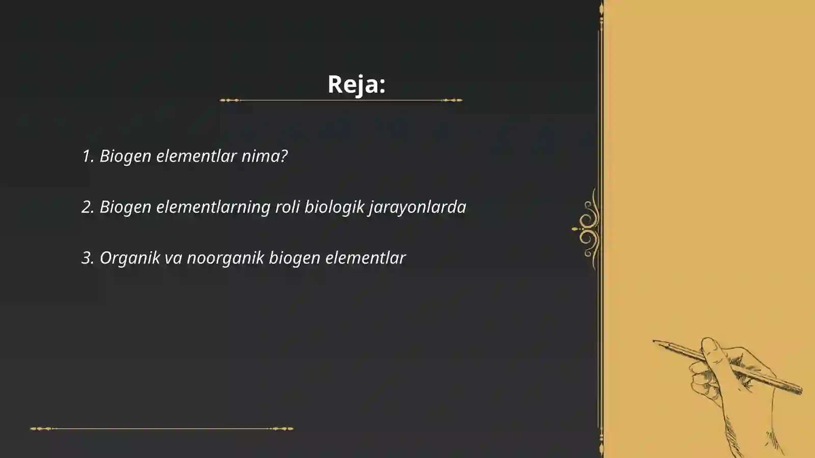 Biogen elementlar haqida 2