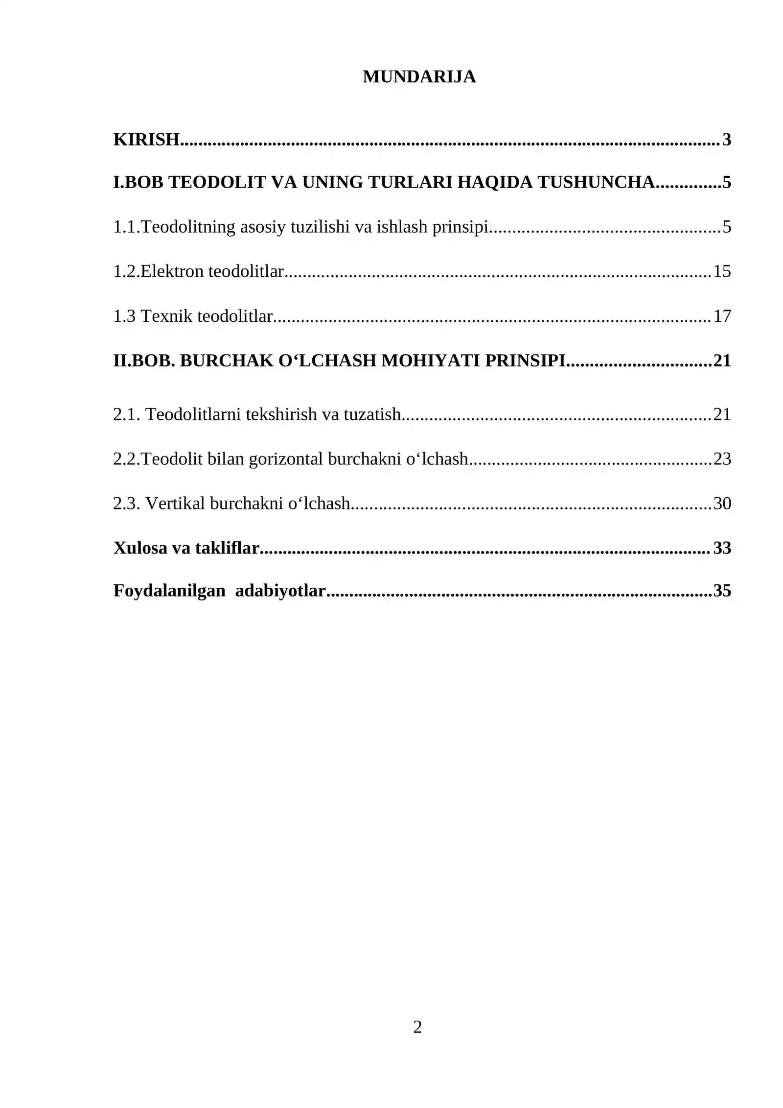 "Teodolit bilan o‘lchash ishlarini amalga oshirish" 2