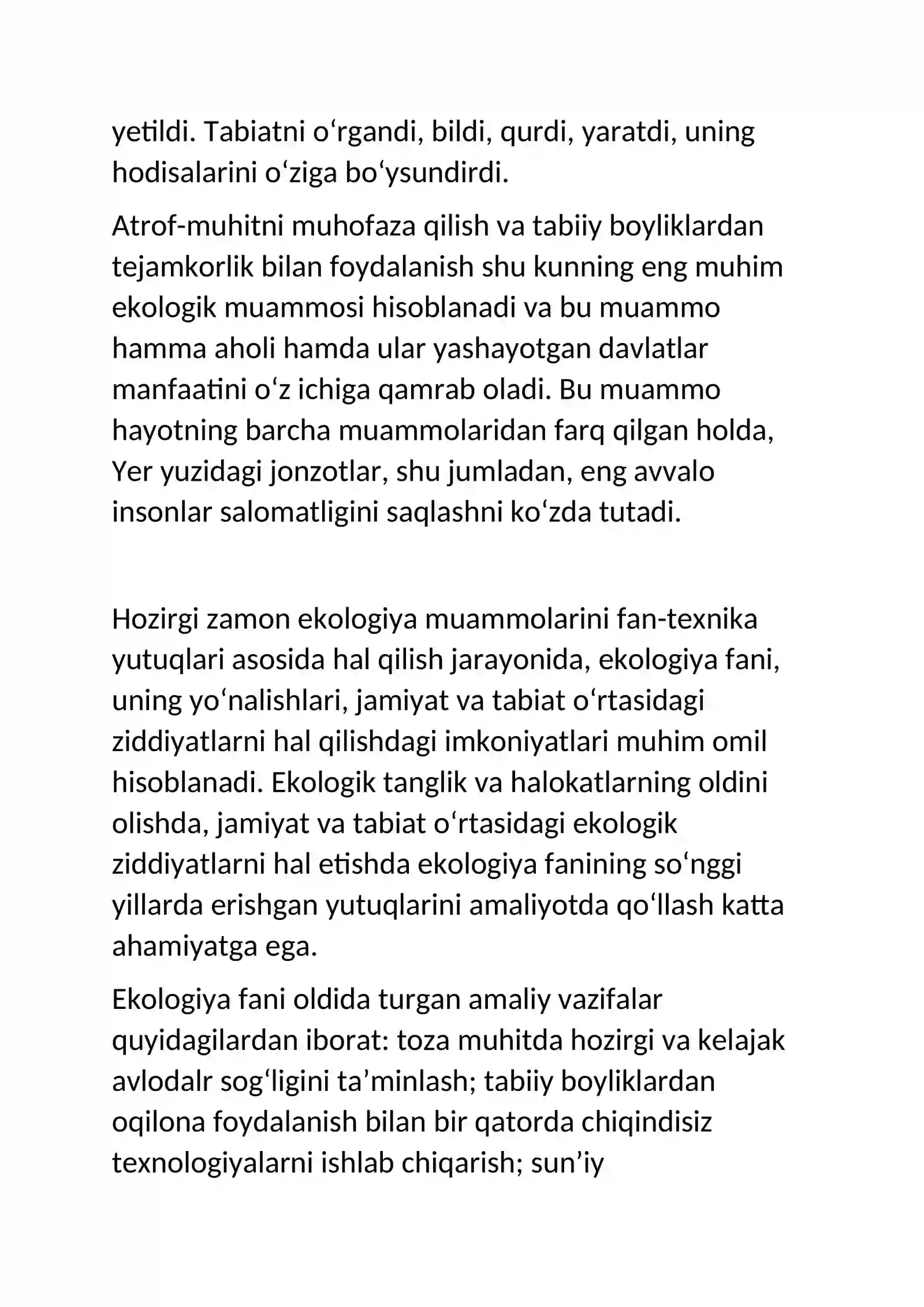Ekologiya va atrof muhit muhofazasi fani maqsad vazifalari tadqiqot metodlari 2