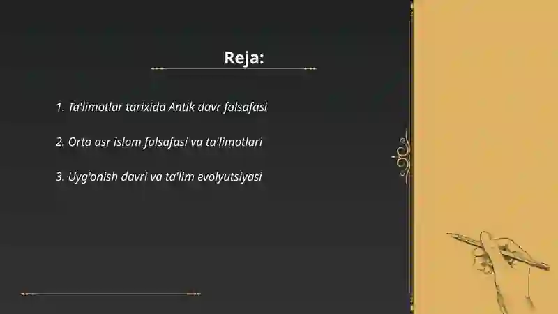 Ta'limotlar tarixi 2