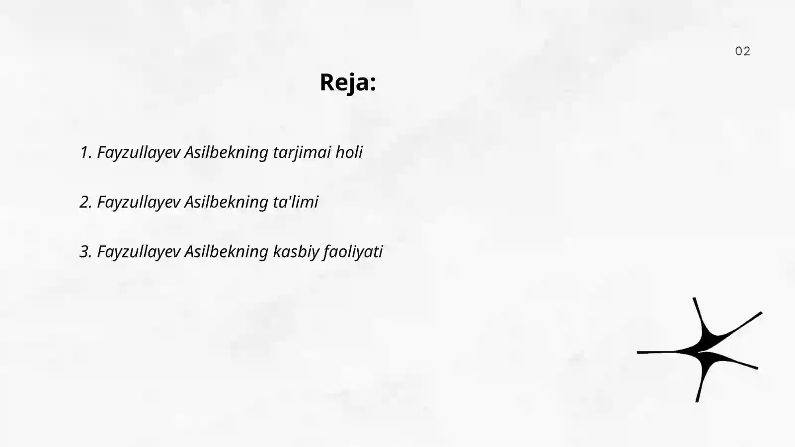 Fayzullayev Asilbekning tarjimai holi 2