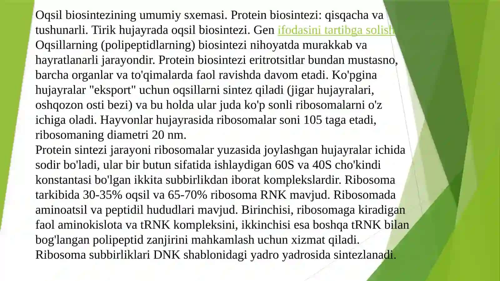 Oqsil biosintezi 2