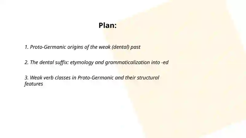The Development of Weak Verbs 2