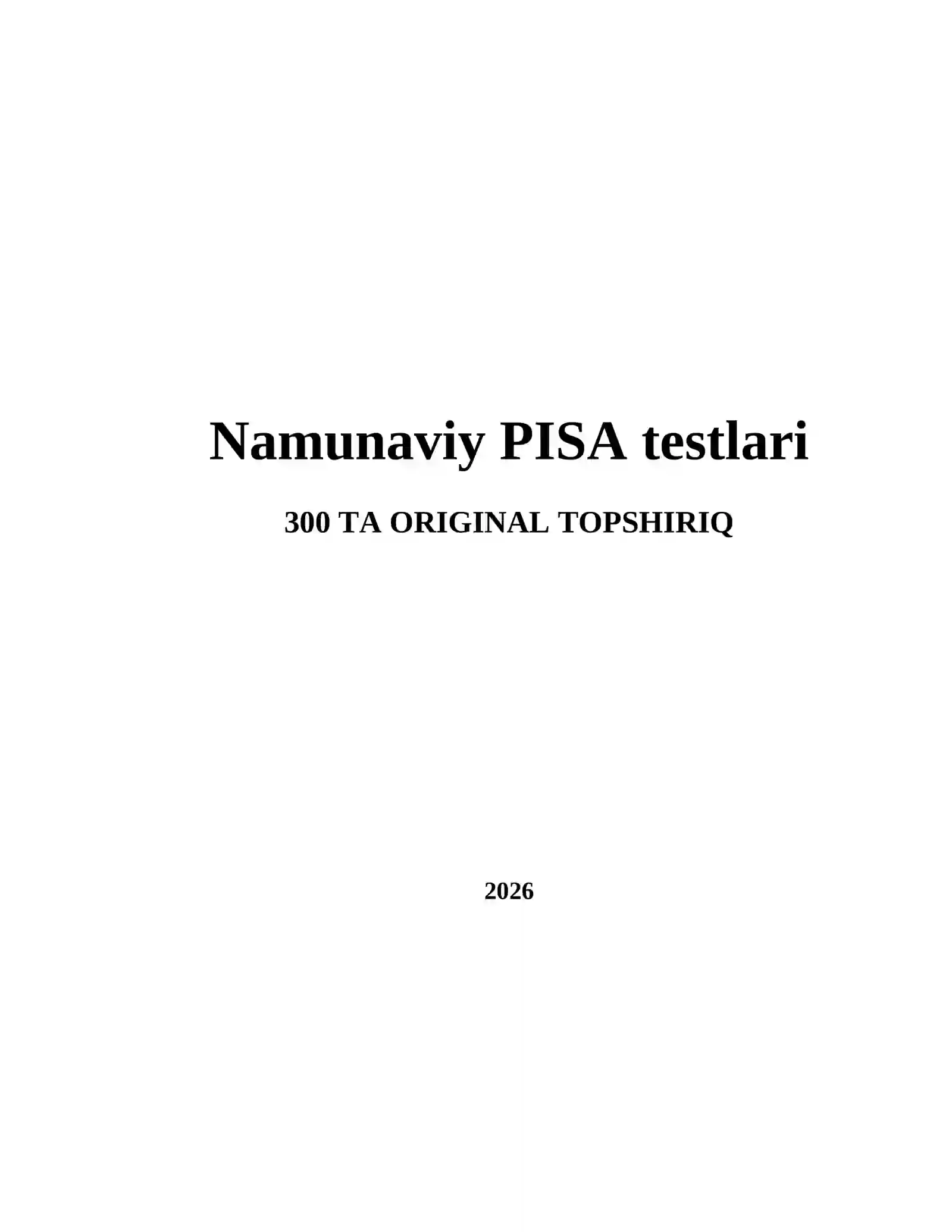 Namunaviy PISA testlari 2