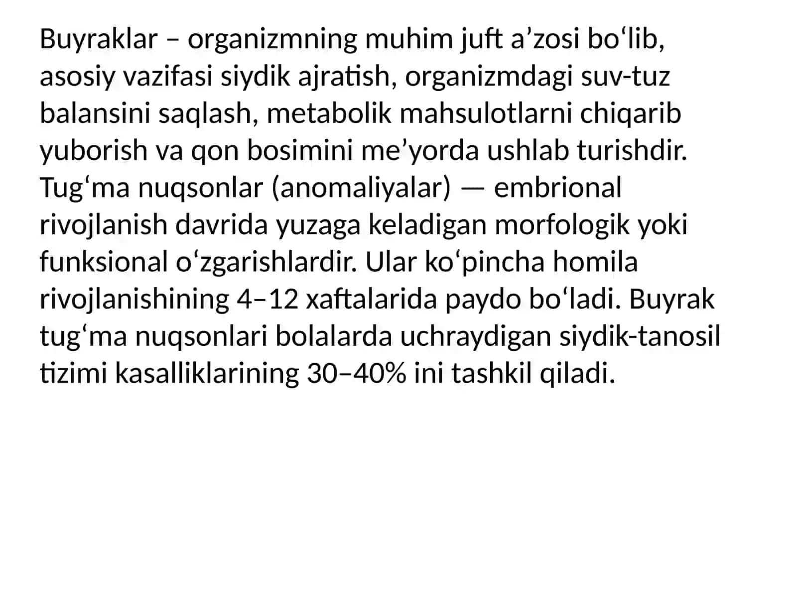 Buyraklar tugʼma nuqsonlari 2