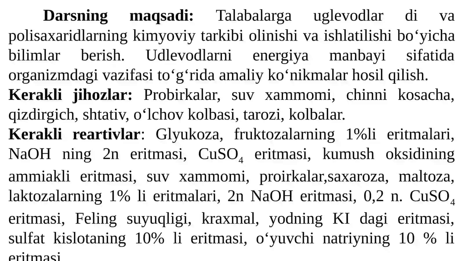 Uglevodlar - Biologik jarayonlar energiya manbai sifatida 2