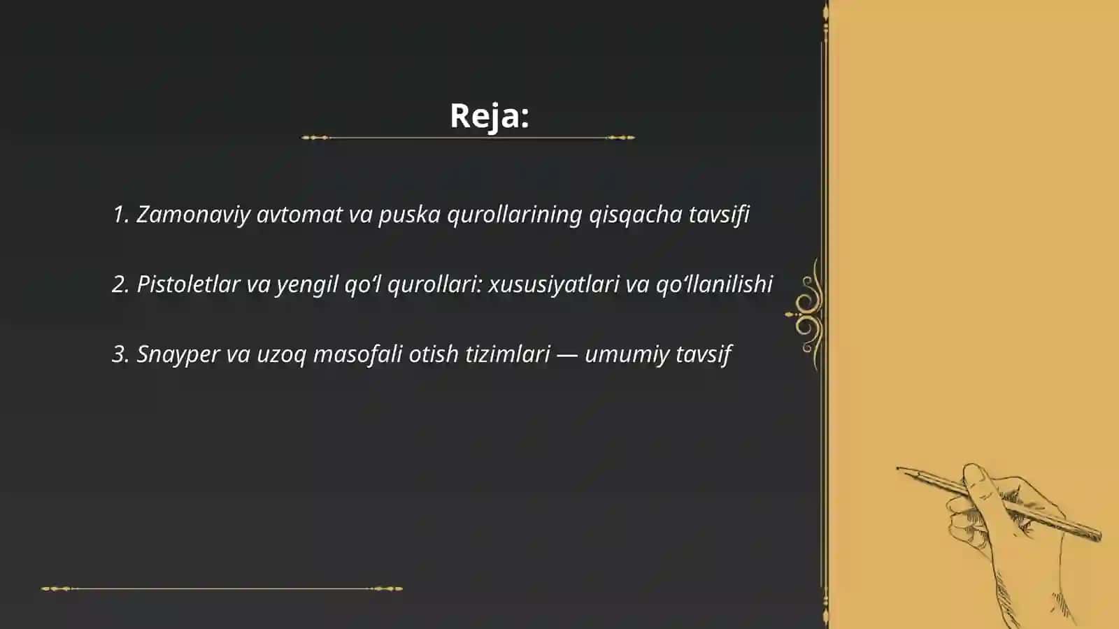 Zamonaviy avtomat va puska qurollarining qisqacha tavsifi 2