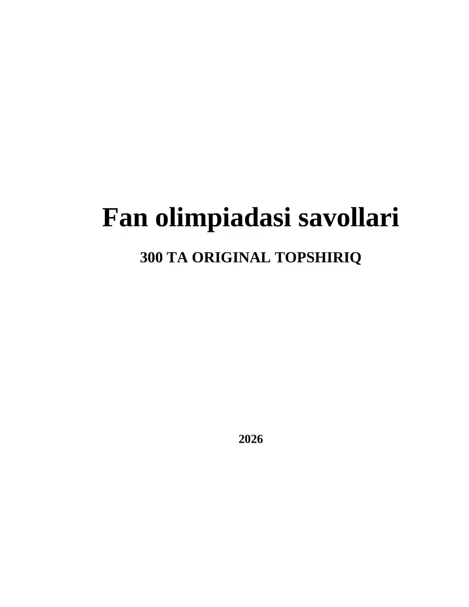 Fan olimpiadasi savollari 2